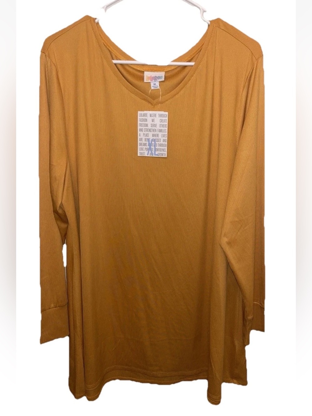 LuLaRoe Women’s Long Sleeve Ribbed Orange Tunic Top Elizabeth Size XL NWT